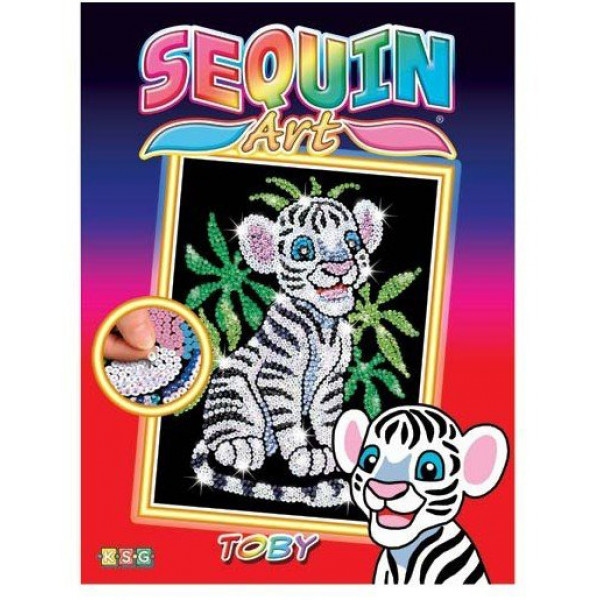 Набір для творчості з паєток Sequin Art Білий Тигр Тобі Red (SA0906)