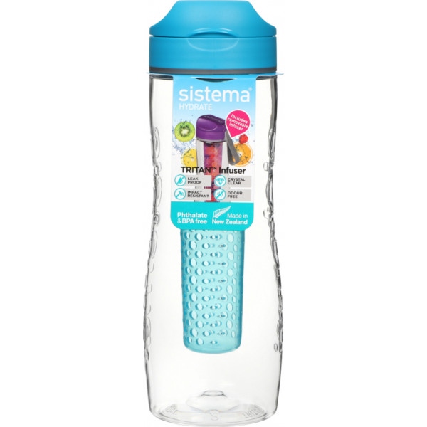 Пляшка для води Sistema 0,8 л Turquoise с диффузором (660-7)