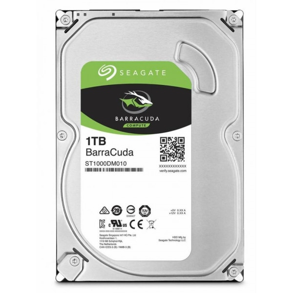 Жесткий диск внутренний Seagate BarraCuda HDD 1TB 7200rpm 64MB ST1000DM010 3.5 SATA III