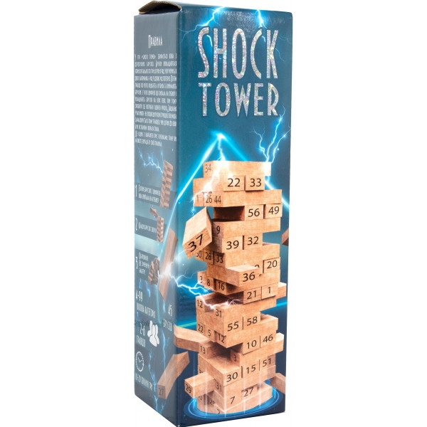 Настільна гра розважальна (5-7 років) Strateg Shock Tower Дженга з числами (30858)