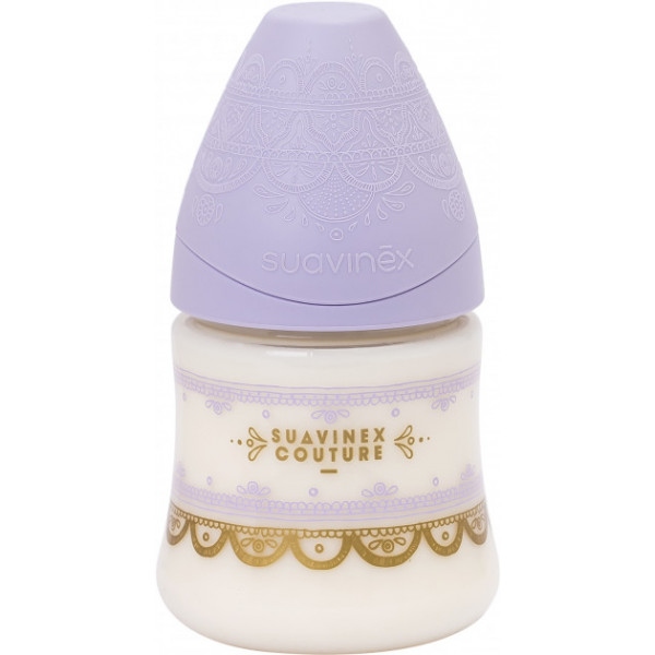 Пляшка для годування Suavinex 150 мл, кругла, Couture, фіолетова (304129)