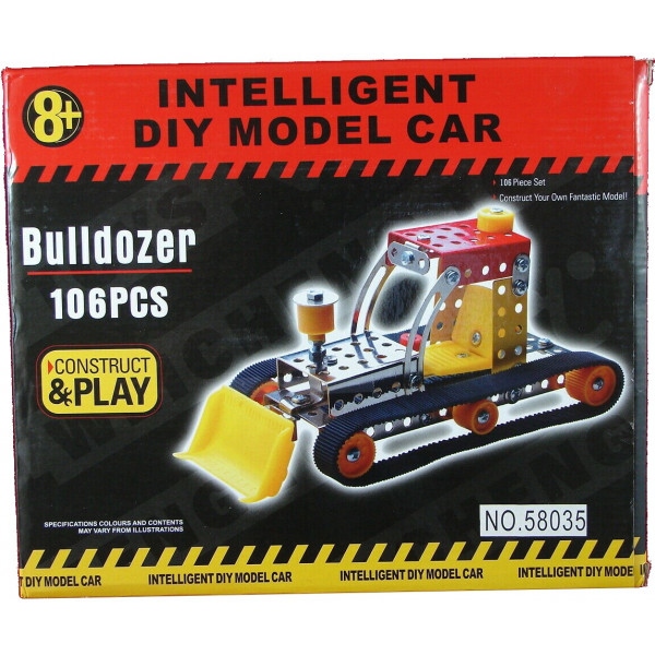 Металевий конструктор Same Toy Inteligent DIY Model Car Бульдозер 106 ел. (58035Ut)