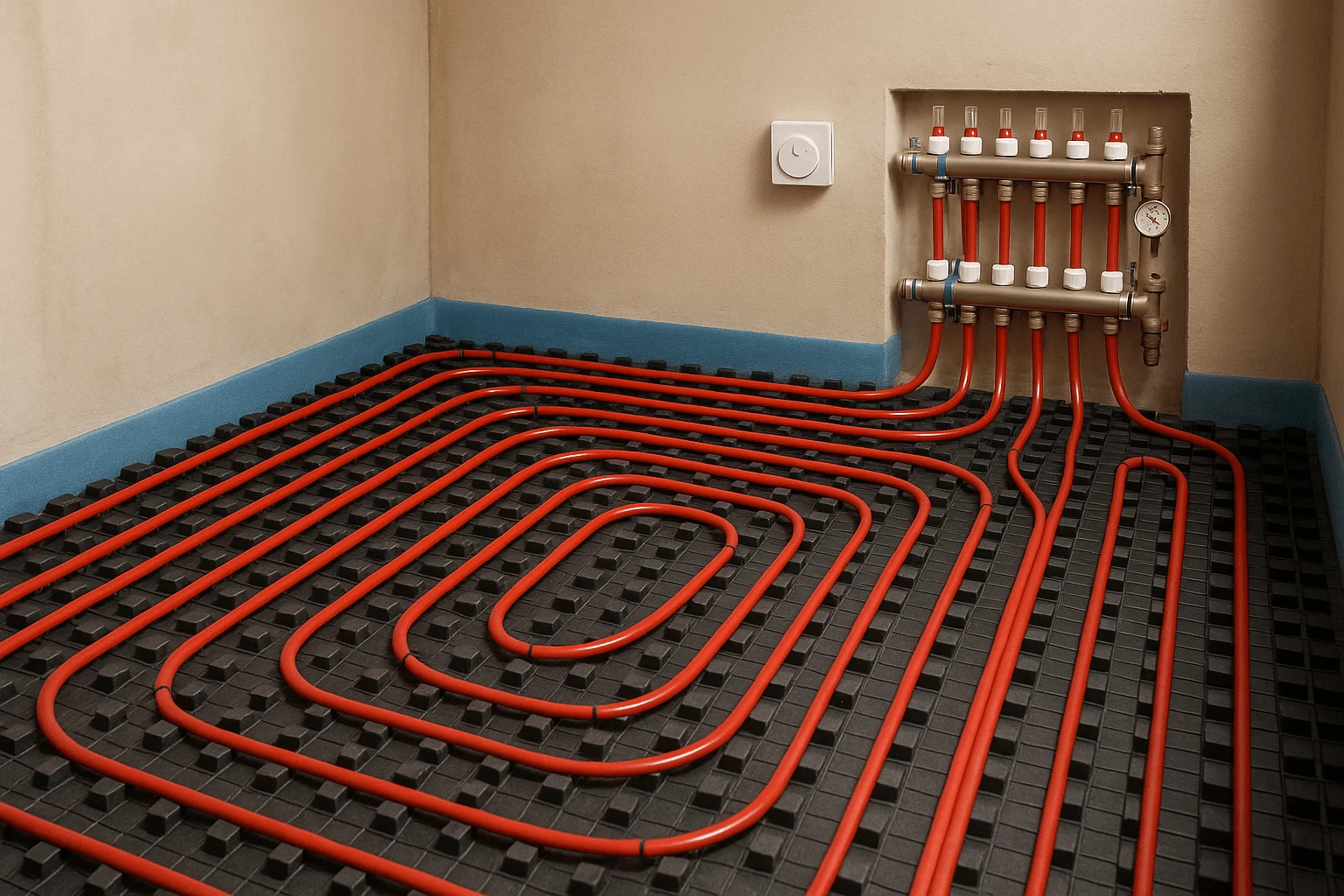 Водяна тепла підлога: розрахунок контурів та розподільних колекторів