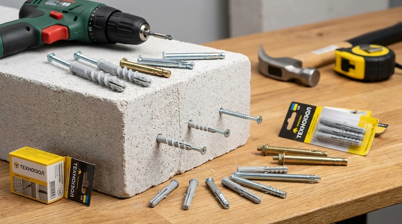 Какие дюбеля используют для газобетона?