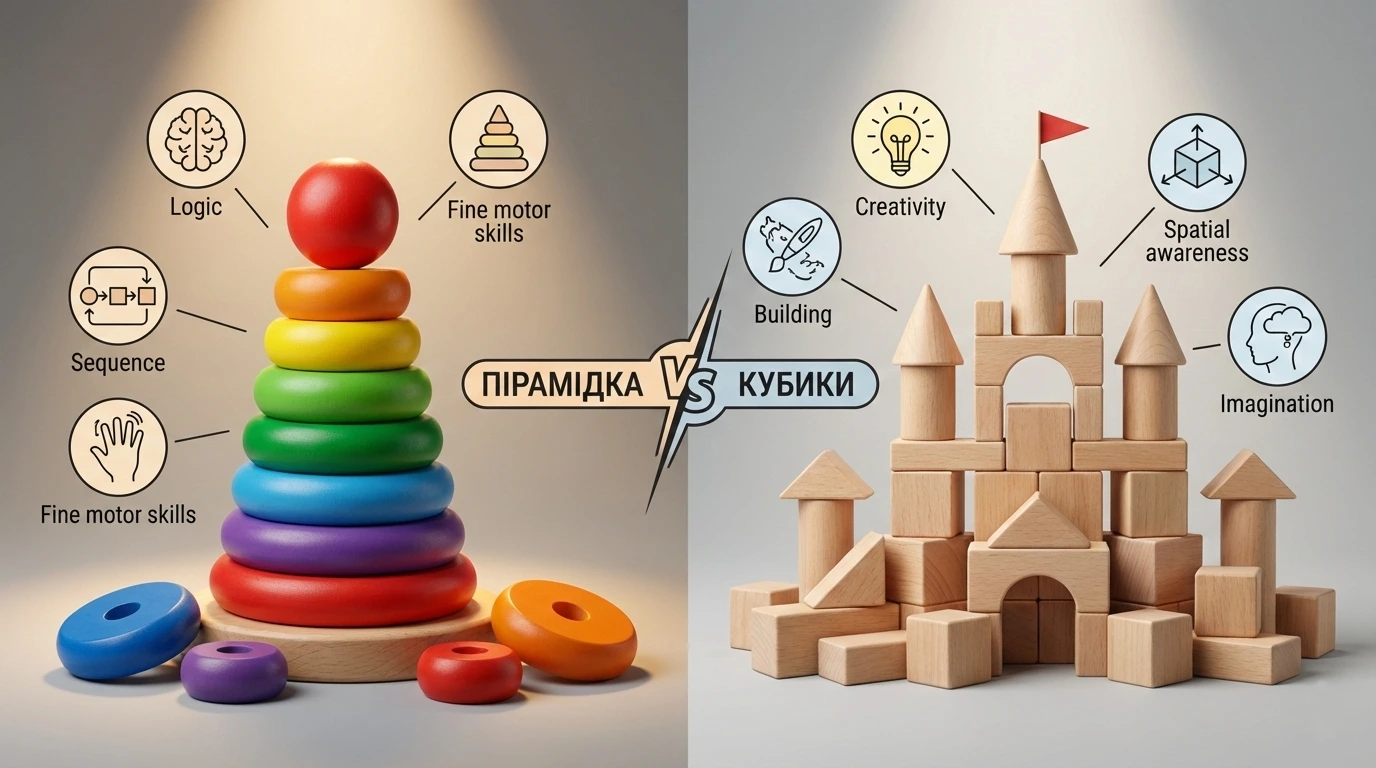 Пирамидка vs кубики: чем отличаются развивающие эффекты