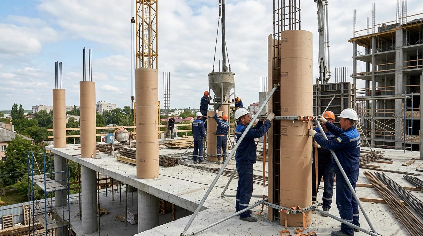 Картонна опалубка для колон — сучасне рішення для швидкого та якісного будівництва