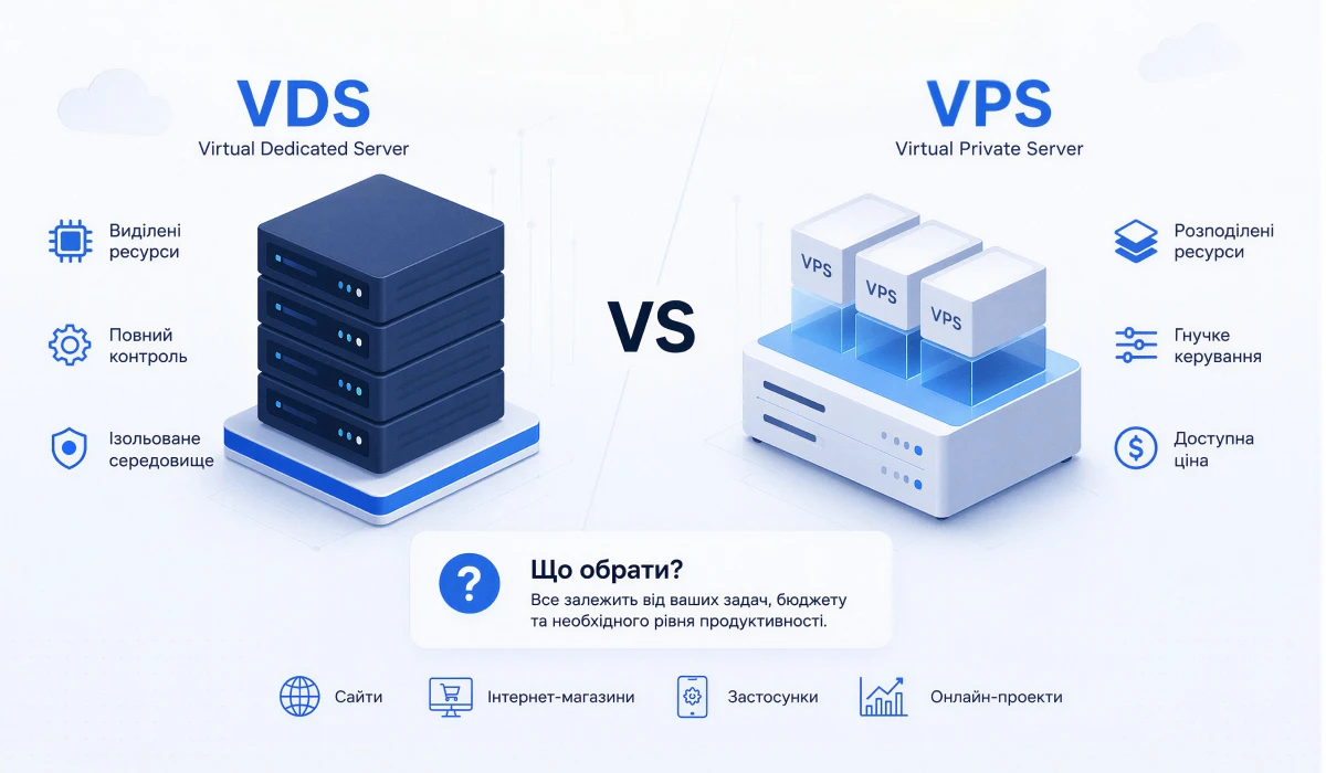 VDS та VPS-сервера: у чому різниця і що обрати?