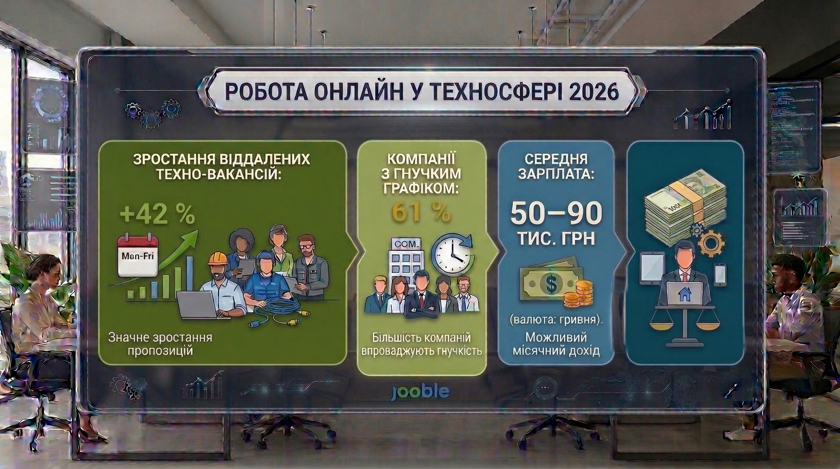 Інфографіка: робота онлайн у техносфері 2026